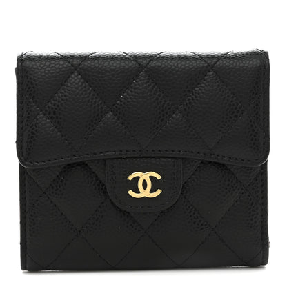 Chanel Caviar Quilted Compact Flap Wallet Black 1 of 8