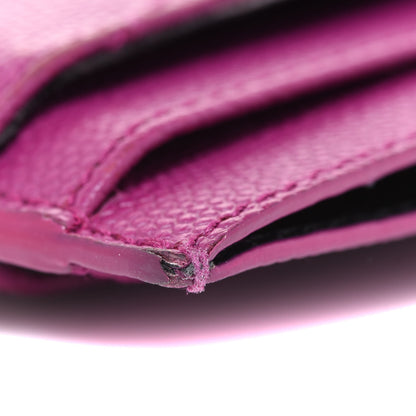 Saint Laurent Grain De Poudre Matelasse Chevron Monogram Credit Card Case Dark Grape 10 of 13
