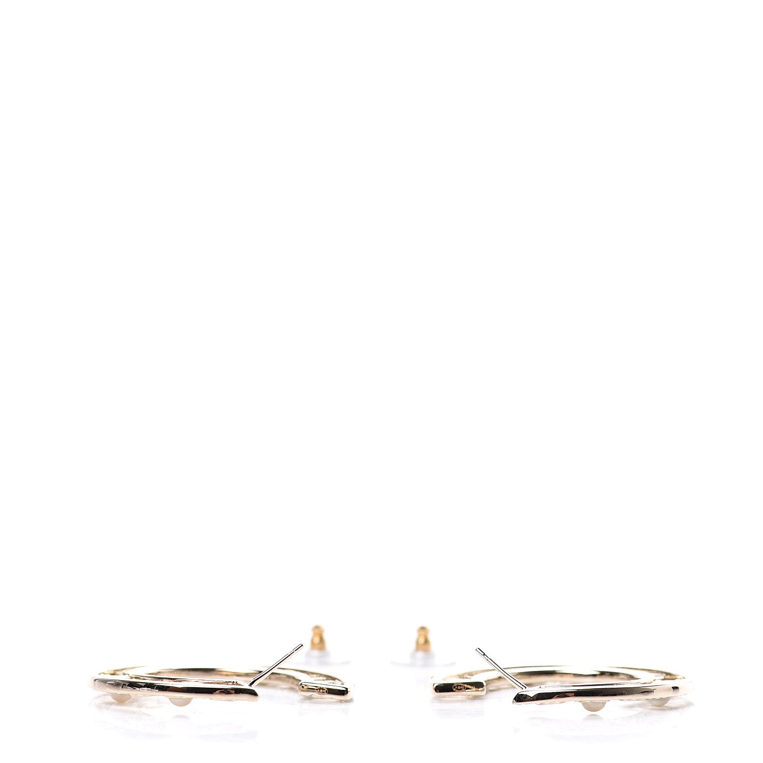 Chanel Crystal Pearl Bow-tiful CC Hoop Earrings Gold 4 of 6