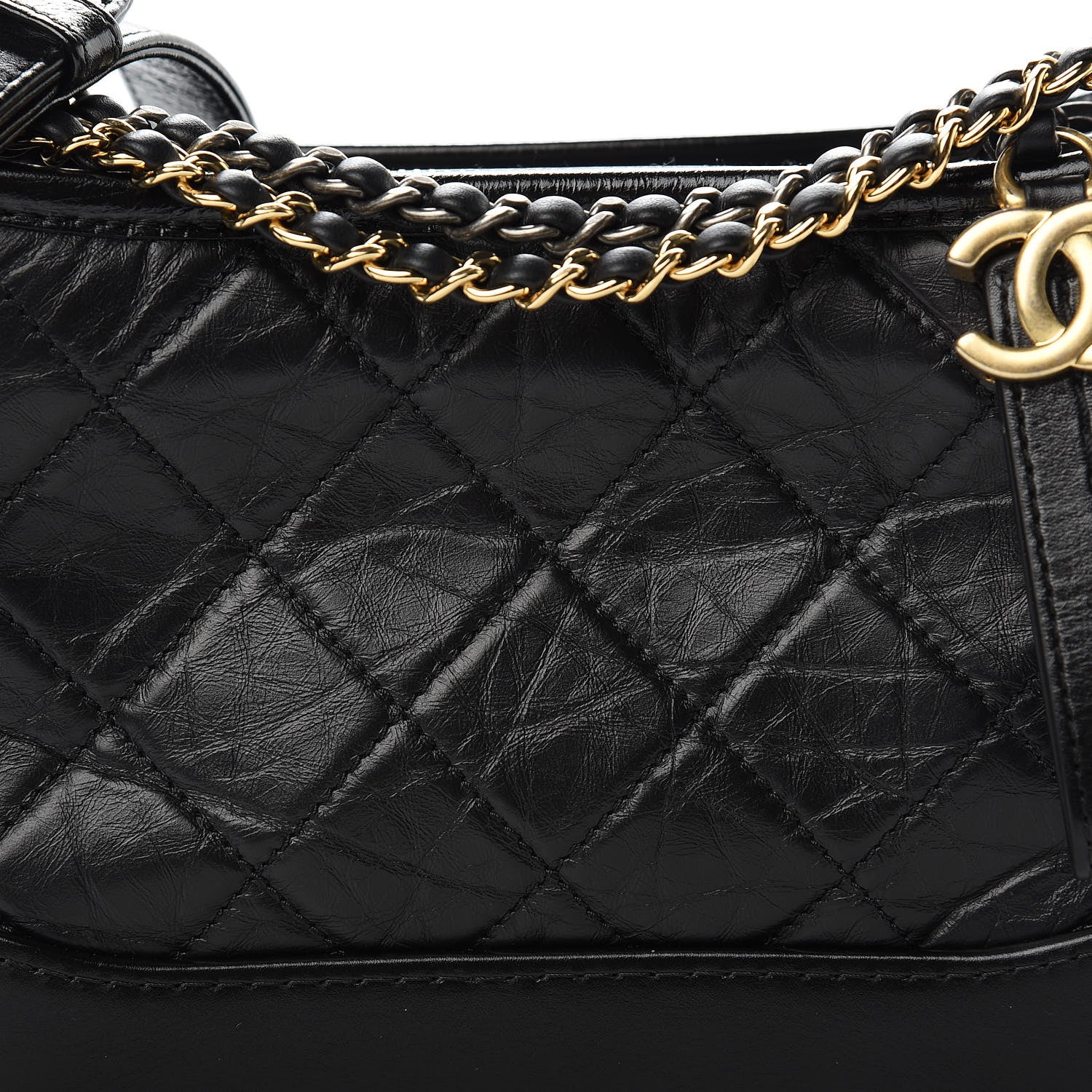 Chanel Aged Calfskin Quilted Small Gabrielle Hobo Black 8 of 11