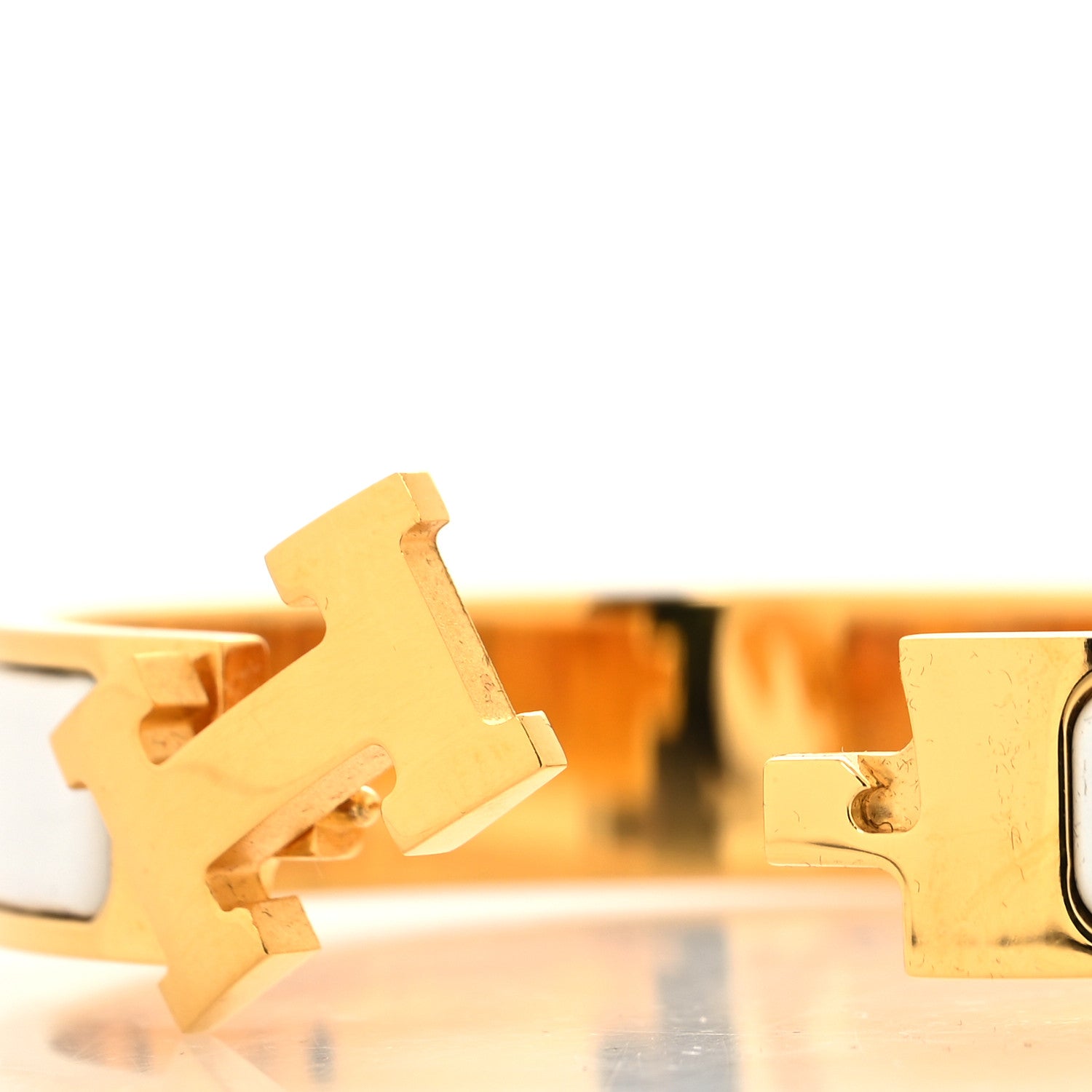 Hermes Enamel Narrow Clic Clac H Bracelet GM White 4 of 5