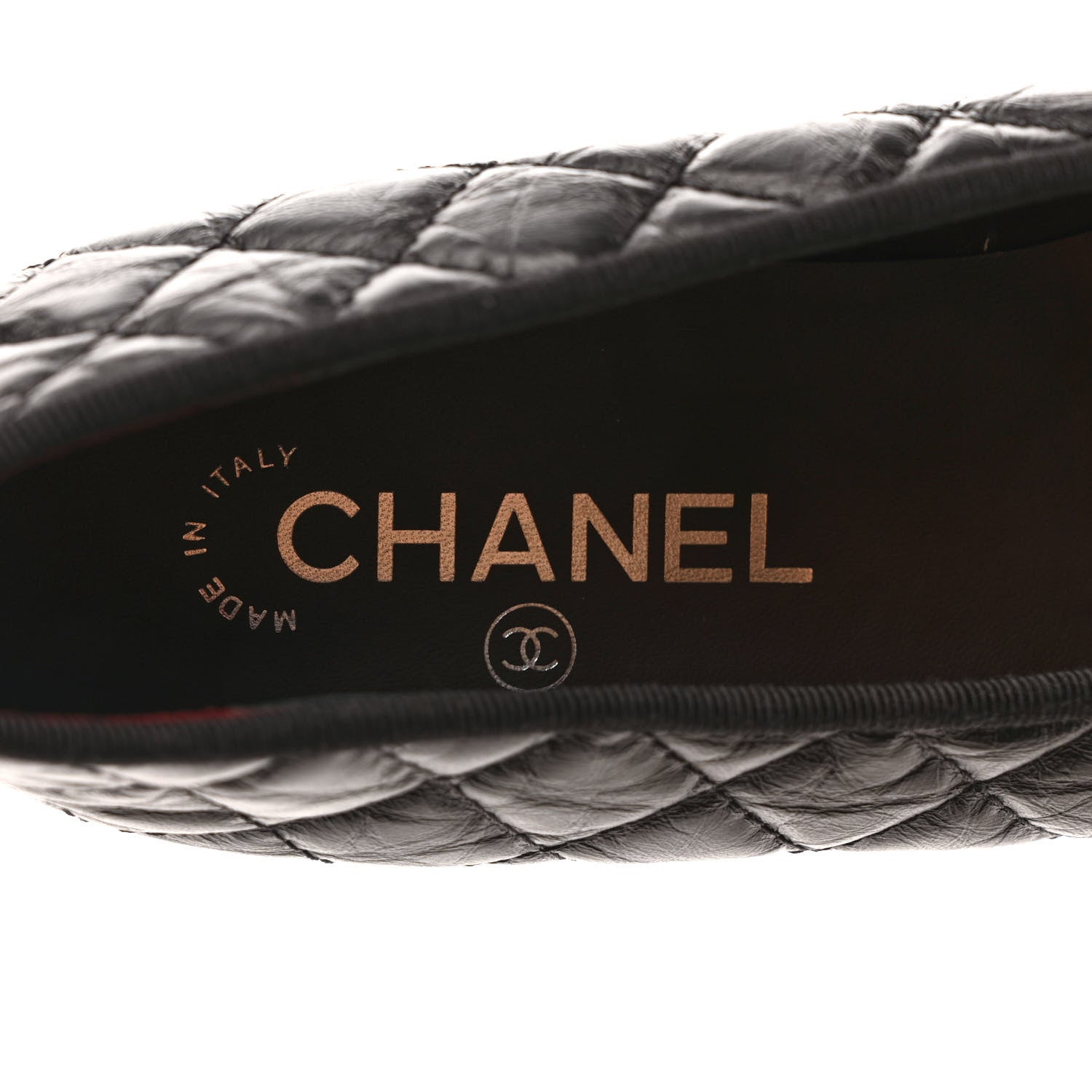Chanel Aged Calfskin Quilted CC Cap Toe Ballerina Flats 41 Black 7 of 9