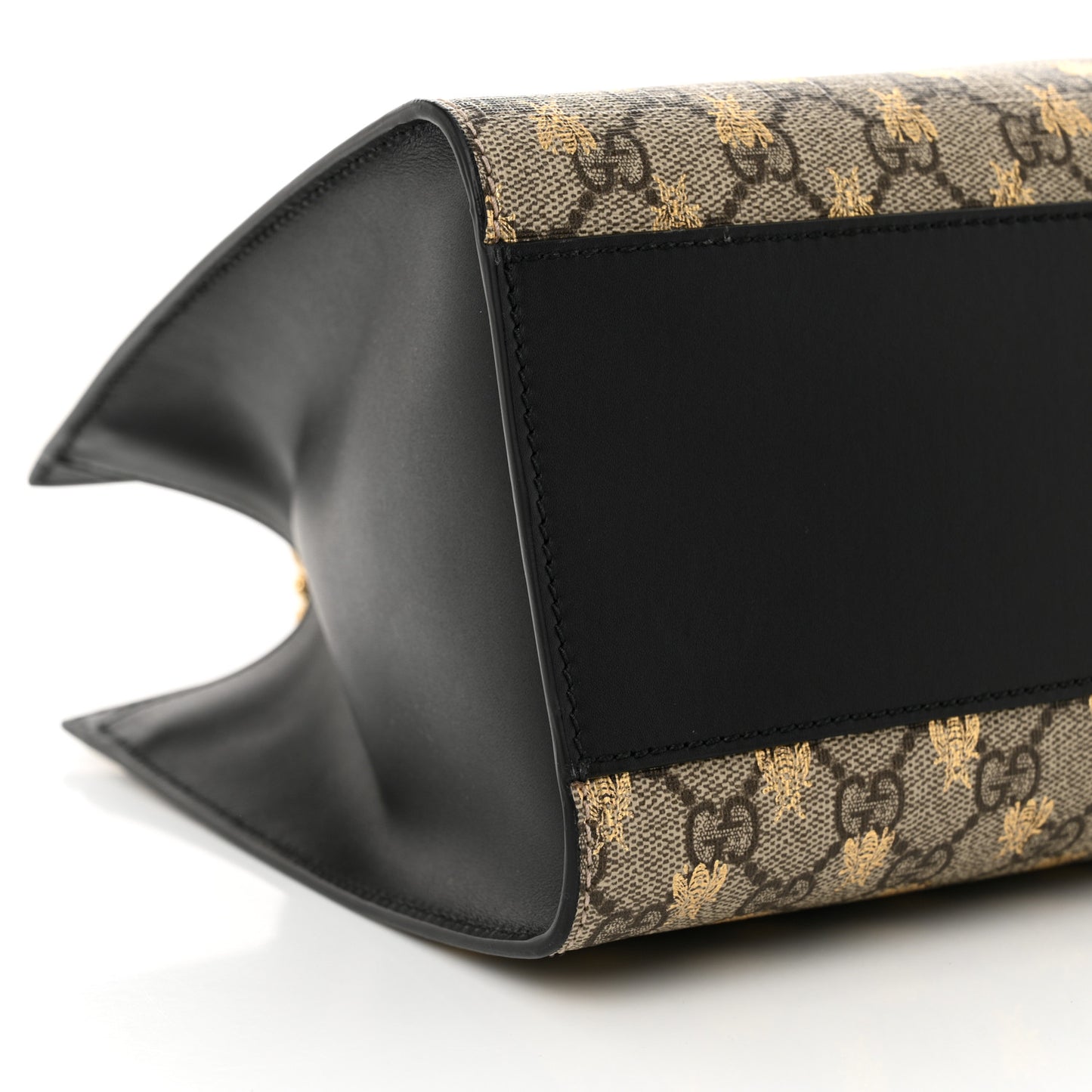 GG Supreme Monogram Bees Medium Padlock Tote Beige Oro Black