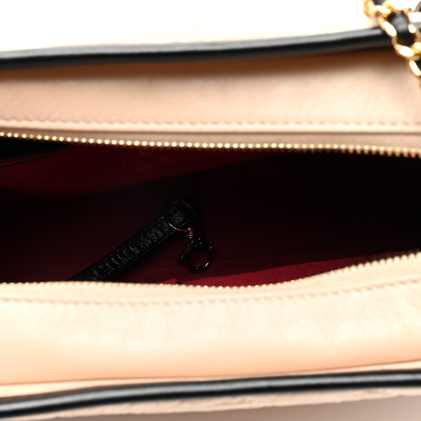 Aged Calfskin Quilted New Medium Gabrielle Hobo Beige Black
