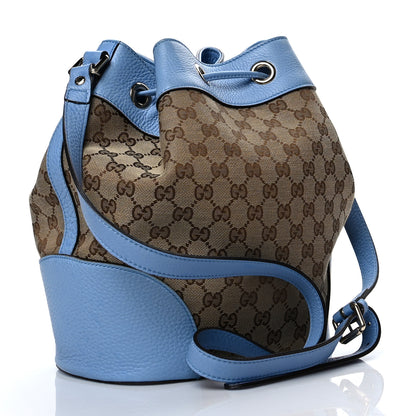 Gucci GG Monogram Calfskin Bucket Bag Blue 5 of 14
