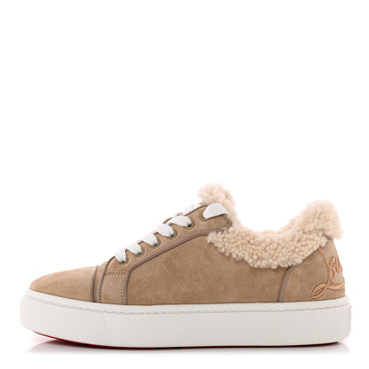 Christian Louboutin Suede Shearling Fun Vierissima Flat Sneakers 37 Atlas 37 1 of 11
