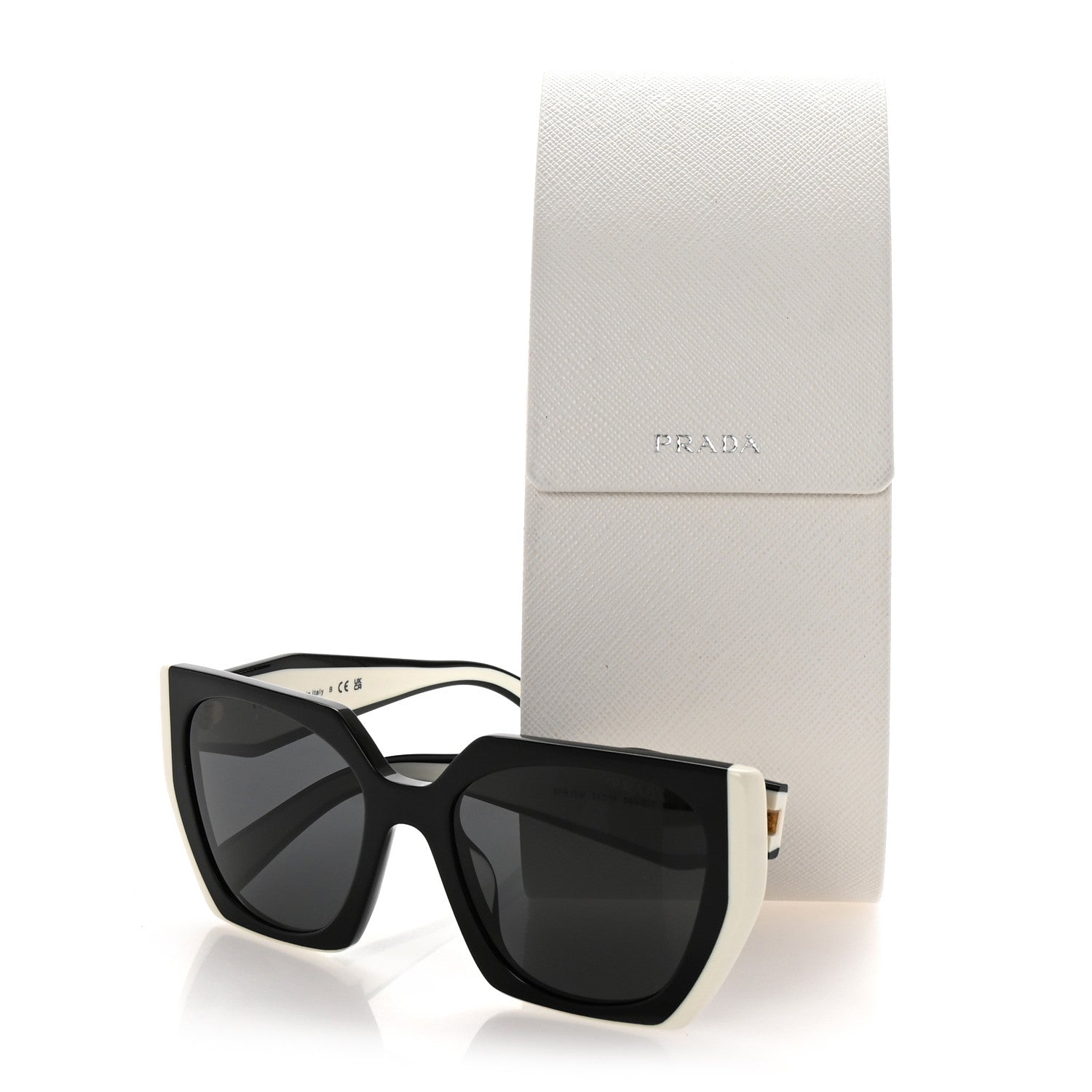 Prada Acetate Sunglasses SPR 15W Black White 8 of 8