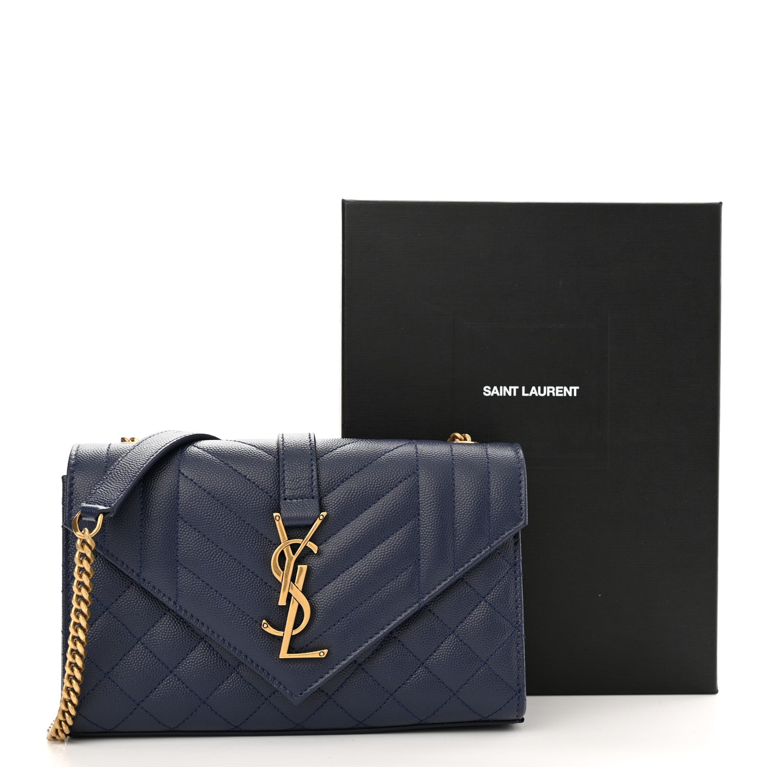 Saint Laurent Grain De Poudre Textured Mixed Matelasse Triquilt Small Monogram Satchel Blue 10 of 10