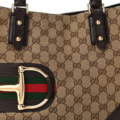 Gucci Monogram Medium Hasler Tote Dark Brown 8 of 13