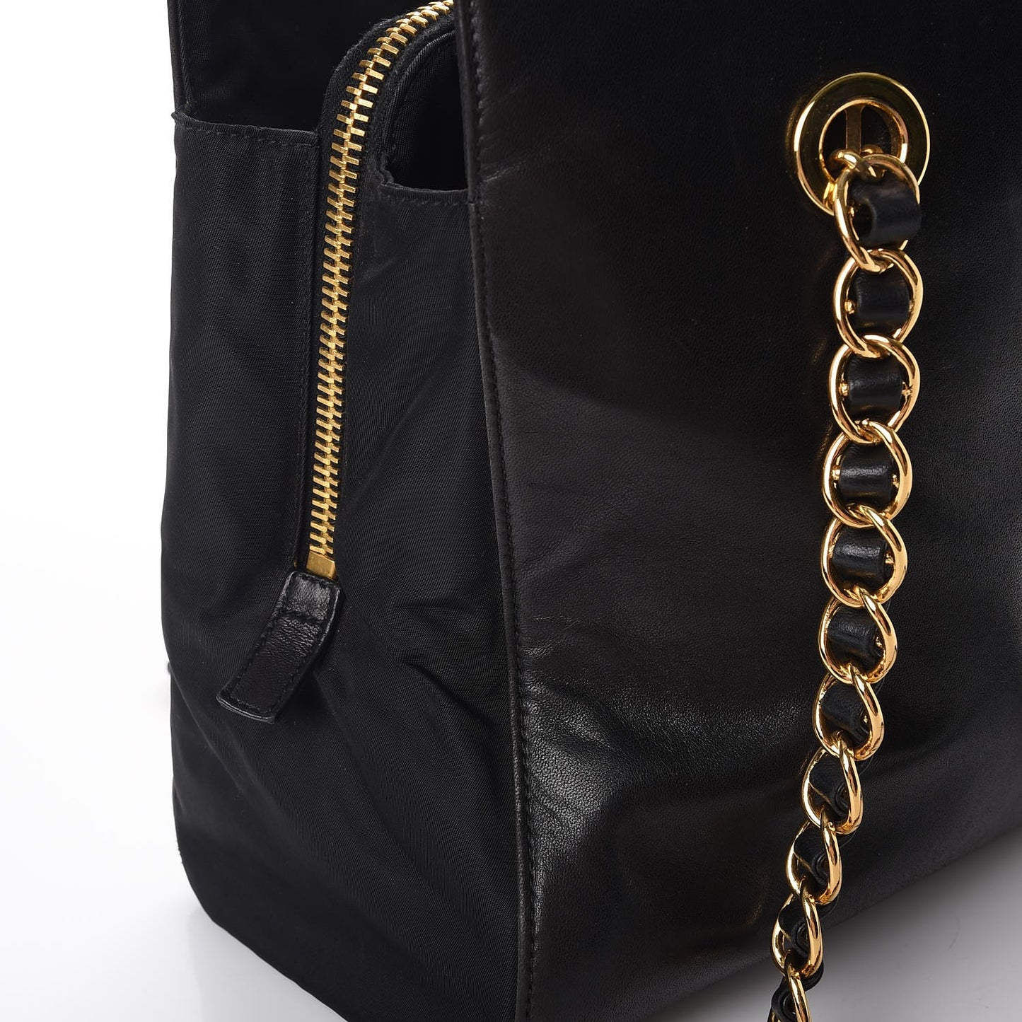 Nappa Chain Tote Black
