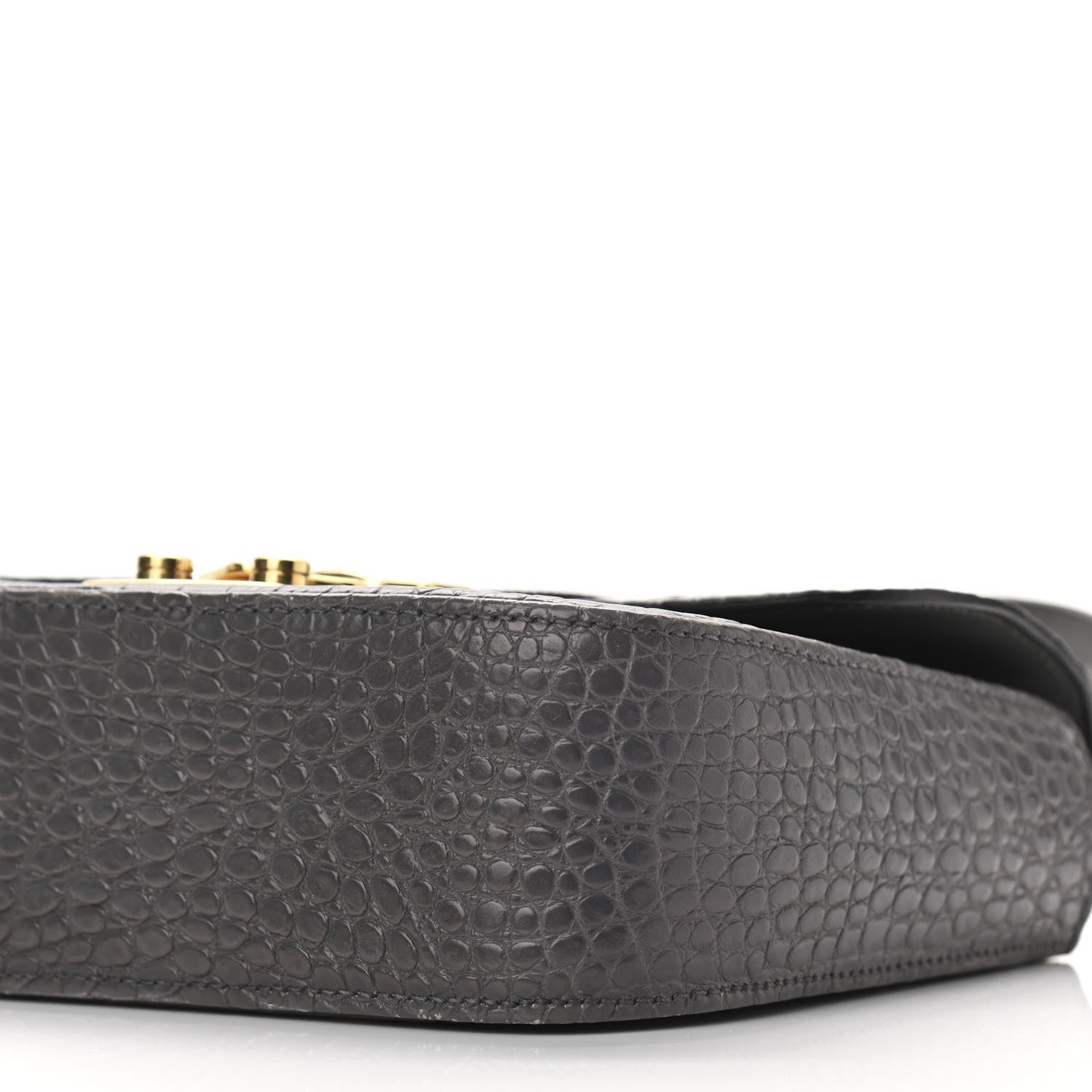 Miu Miu Crocodile Print Calfskin Top Handle Bag Mercurio 9 of 10
