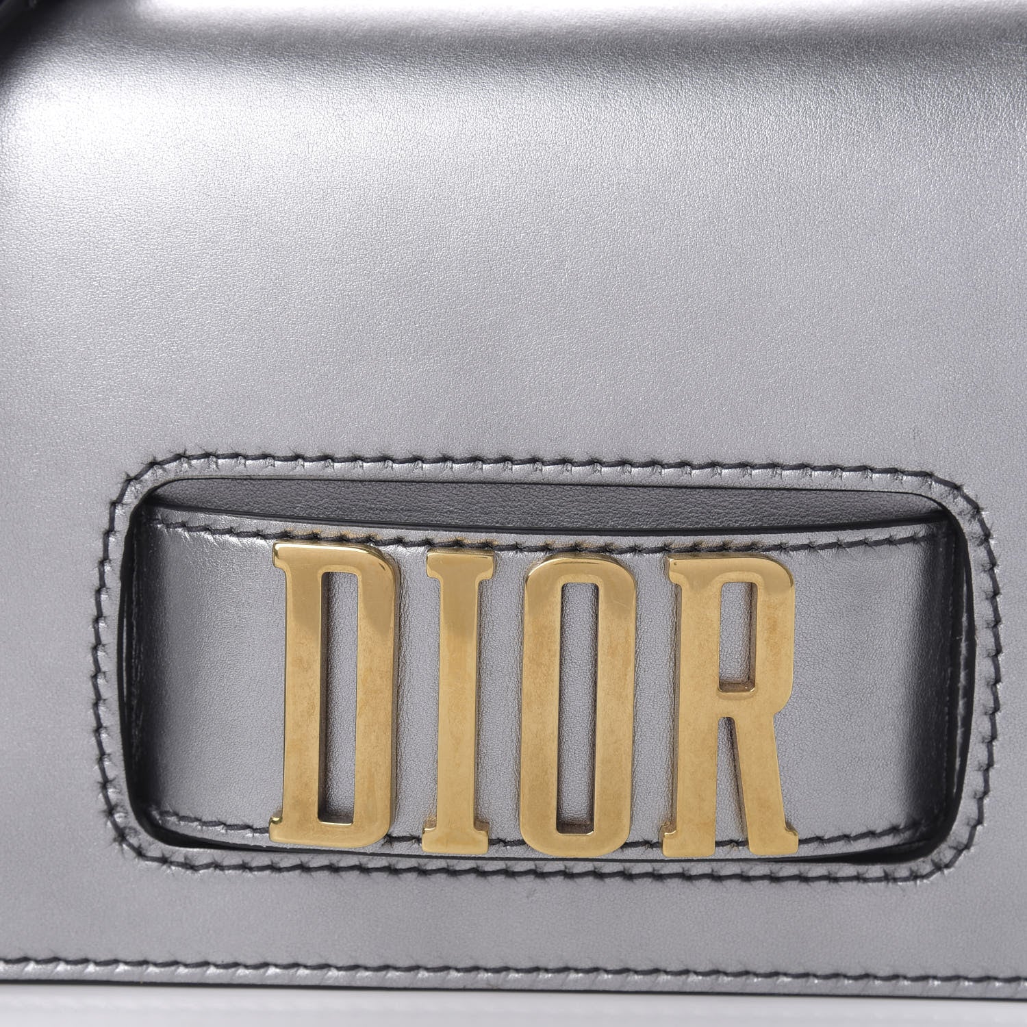 Christian Dior Metallic Smooth Calfskin Dio(r)evolution Flap Bag Silver 9 of 9