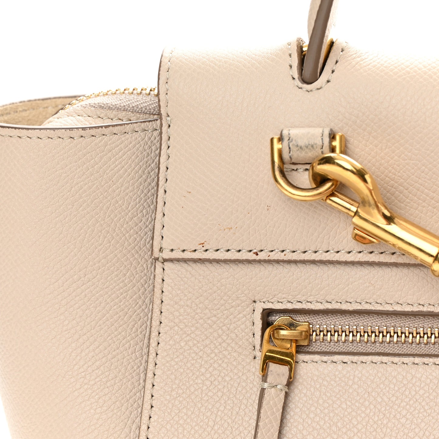 Grained Calfskin Micro Belt Bag Light Taupe