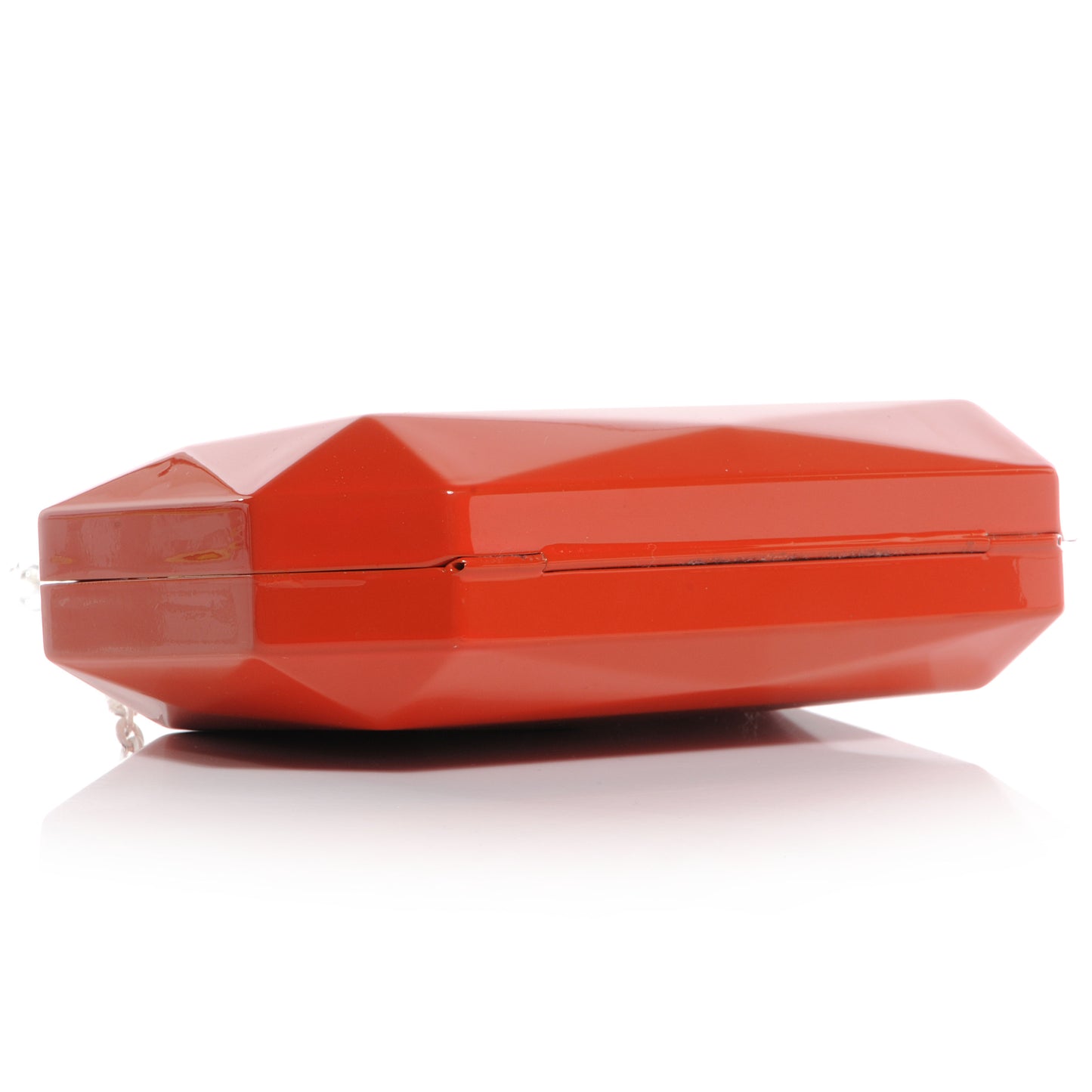 Danielle Faceted Metal Bow Clutch Orange