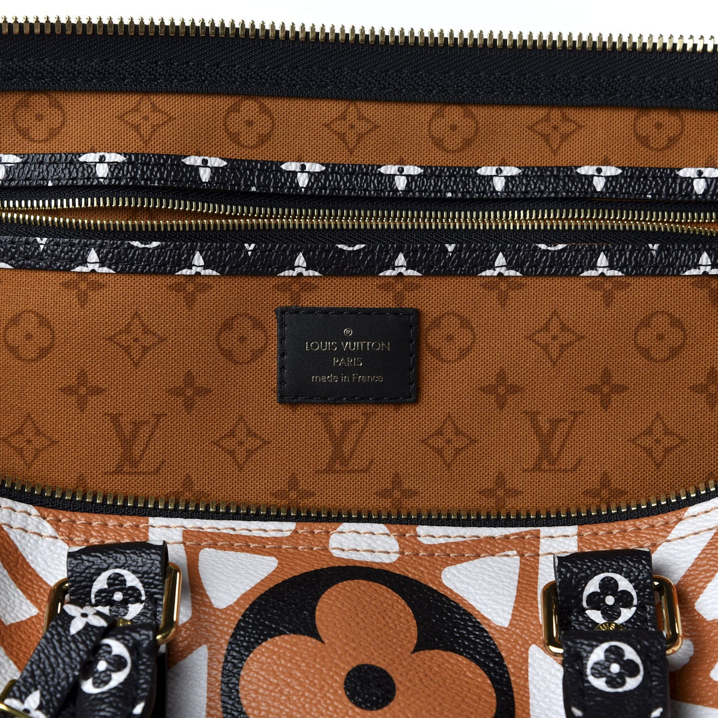 Monogram Giant Crafty Keepall Bandouliere 45 Creme Caramel Black