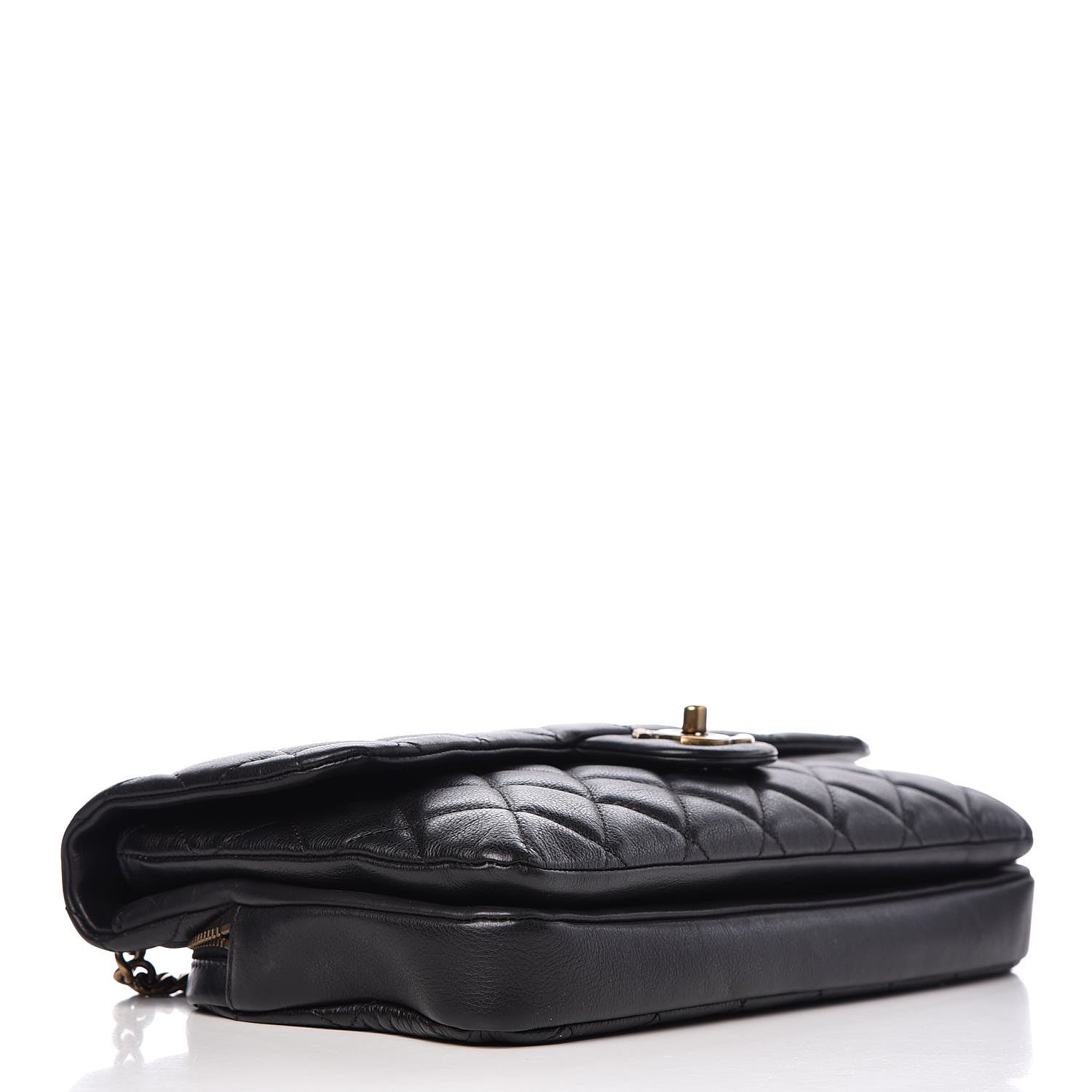 Chanel Calfskin Quilted Medium CC Crown Flap Black 4 of 12
