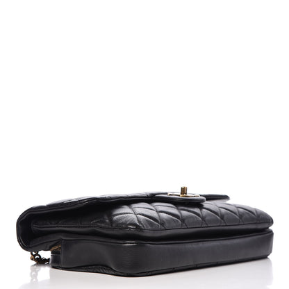 Chanel Calfskin Quilted Medium CC Crown Flap Black 4 of 12