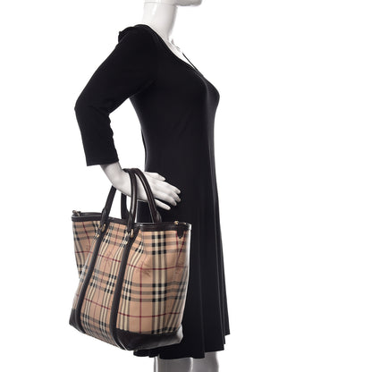 Burberry Haymarket Check Jameson Tote Chocolate 3 of 11