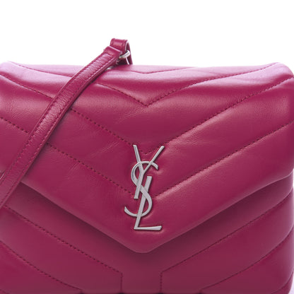 Saint Laurent Calfskin Y Quilted Monogram Toy Loulou Crossbody Bag Freesia 9 of 10