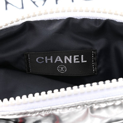 Chanel Nylon Terry Cloth Reversible Chanel Airlines Tote Silver Navy 11 of 18