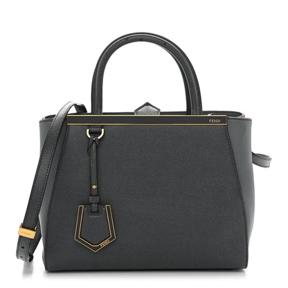 Fendi Vitello Elite Petite 2Jours Tote Grigio Grigio Chiaro 1 of 14
