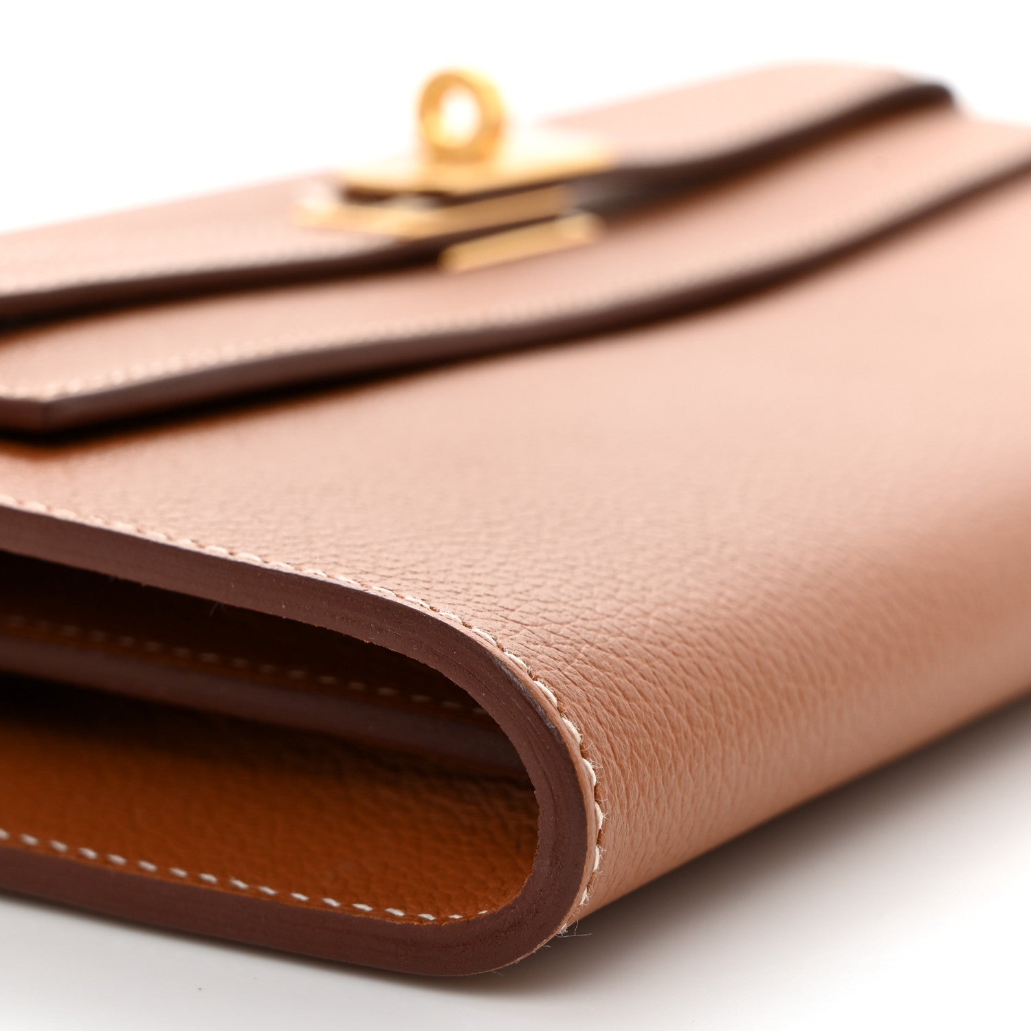 Hermes Evercolor Kelly Wallet To Go Gold 8 of 10