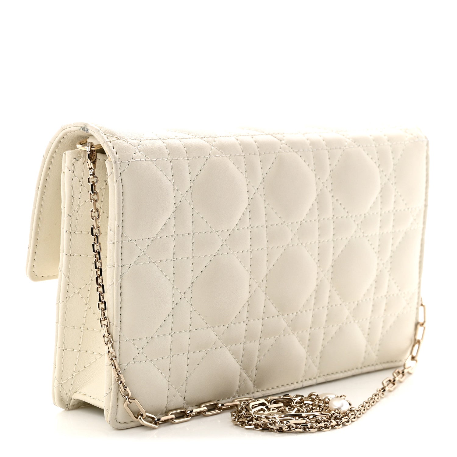 Christian Dior Lambskin Cannage Chain My Dior Daily Chain Pouch Latte 3 of 9