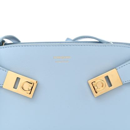 Salvatore Ferragamo Calfskin Mini Hug Crossbody Bag Sky Blue 7 of 9