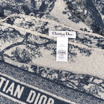 Christian Dior Cashmere Toile De Jouy Poncho Grey 3 of 3