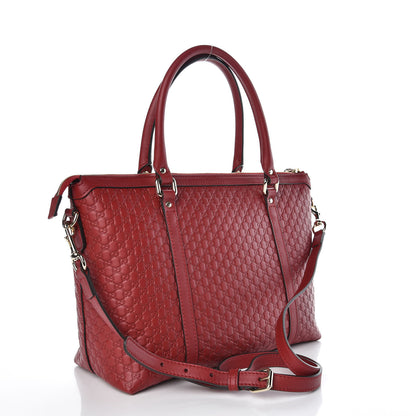 Gucci Soft Microguccissima Small Zippered Satchel Rosso 3 of 7