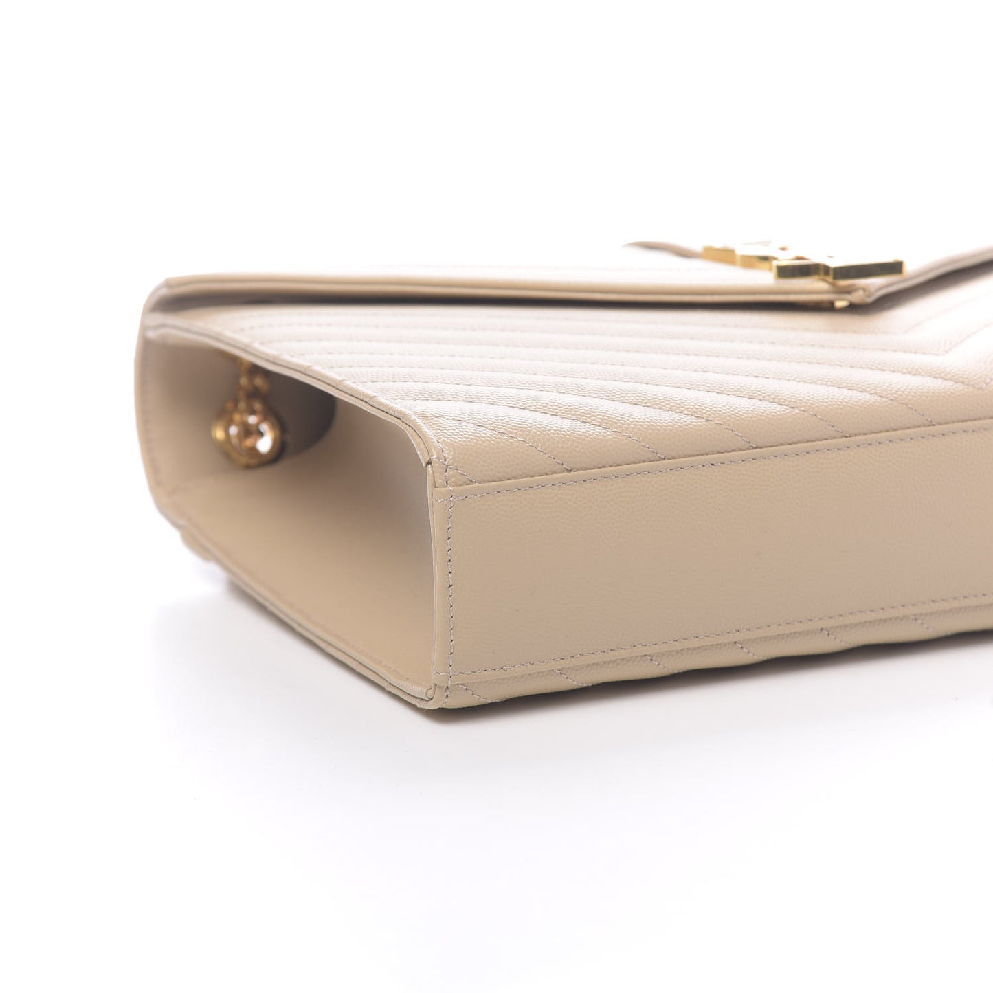 Grain De Poudre Matelasse Chevron Large Monogram Satchel Nude Powder