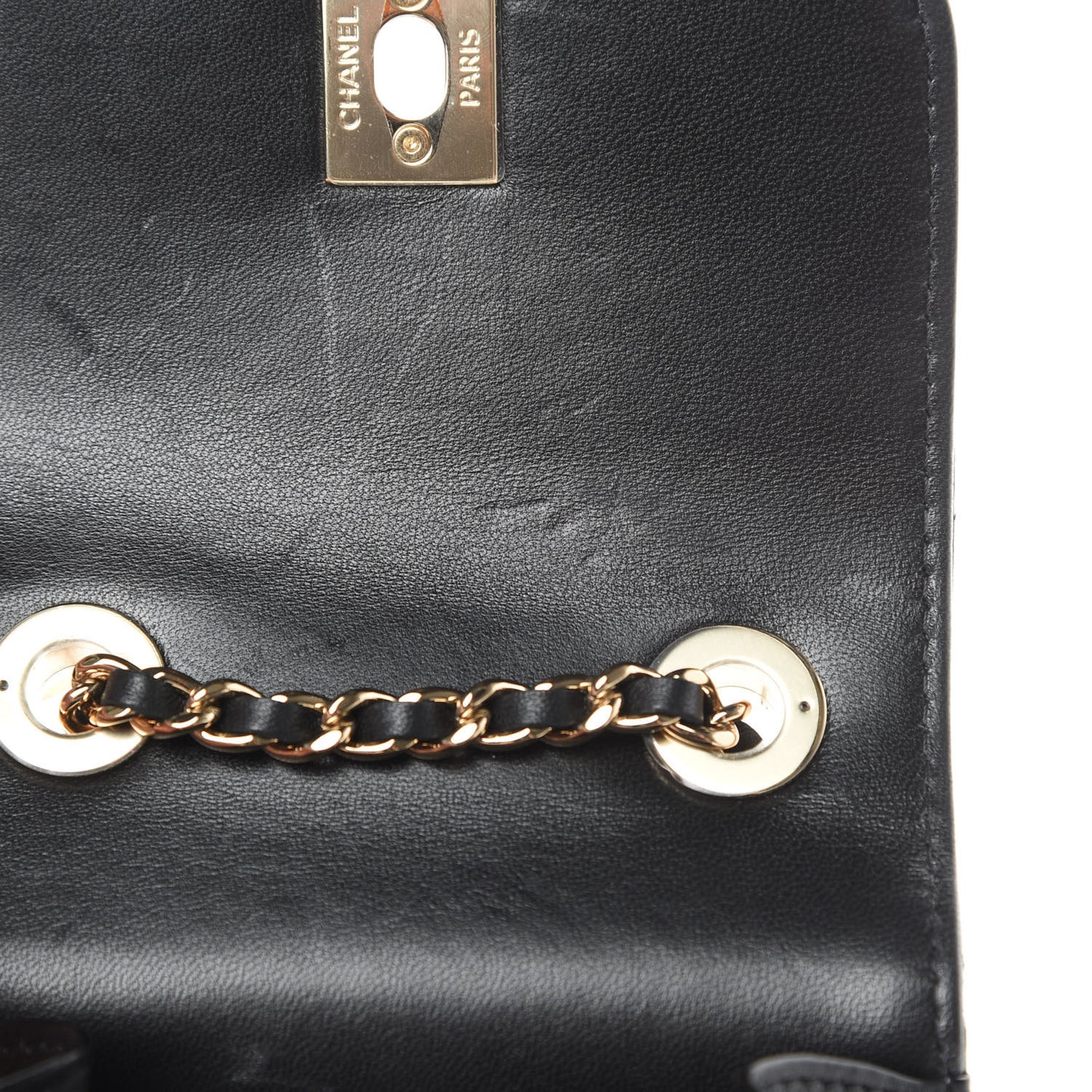 Lambskin Quilted Mini Trendy CC Chain Wallet Black