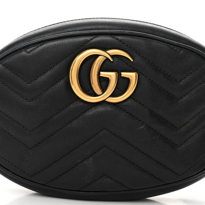 Gucci Calfskin Matelasse GG Marmont Belt Bag 75 30 Black 8 of 17