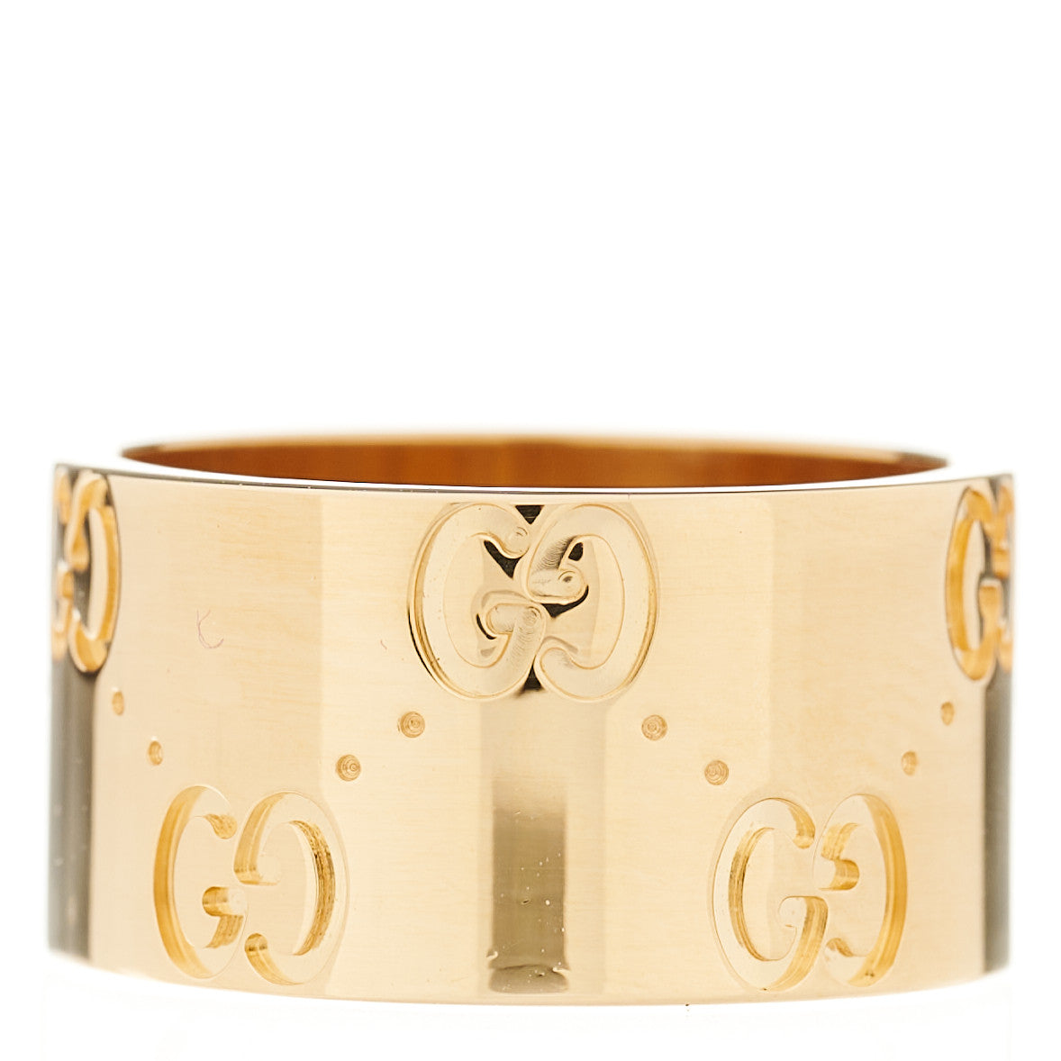 Gucci 18K Yellow Gold 9mm Icon Band Ring 46 3.75 3 of 6