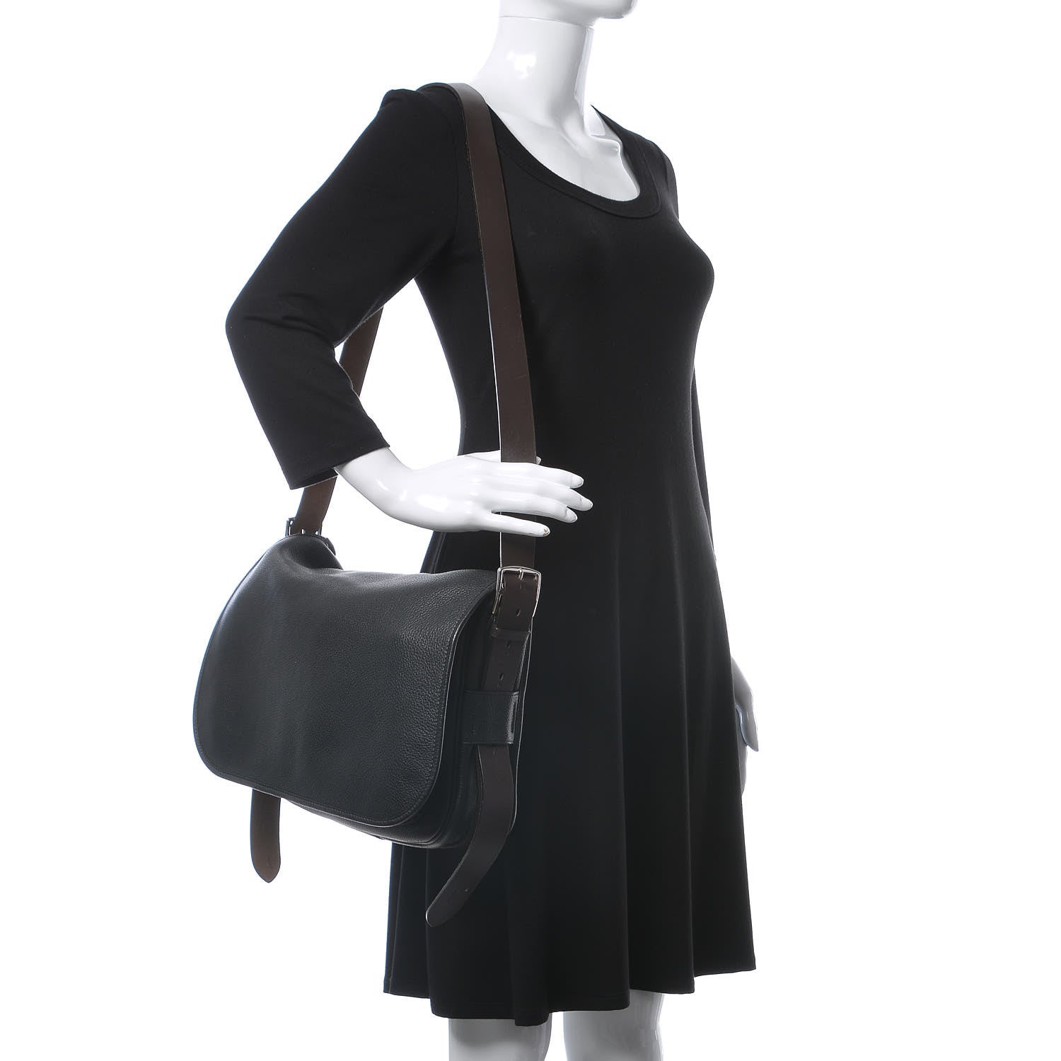 Hermes Veau Alamo Barda 35 Black 2 of 12
