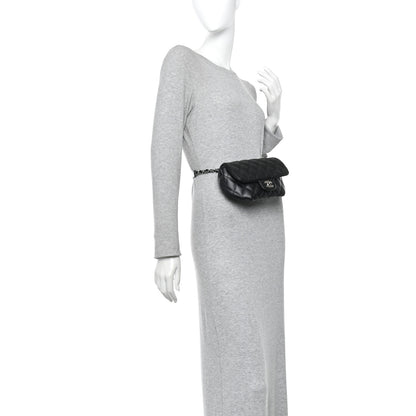 Chanel Calfskin Quilted CC Uniform Flap Belt Bag Black 2 of 10