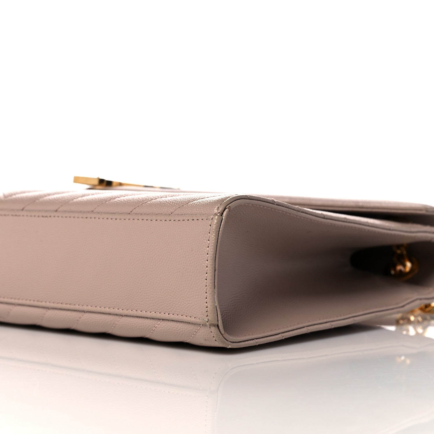 Saint Laurent Grain De Poudre Matelasse Chevron Large Monogram Satchel Nude Powder 7 of 9