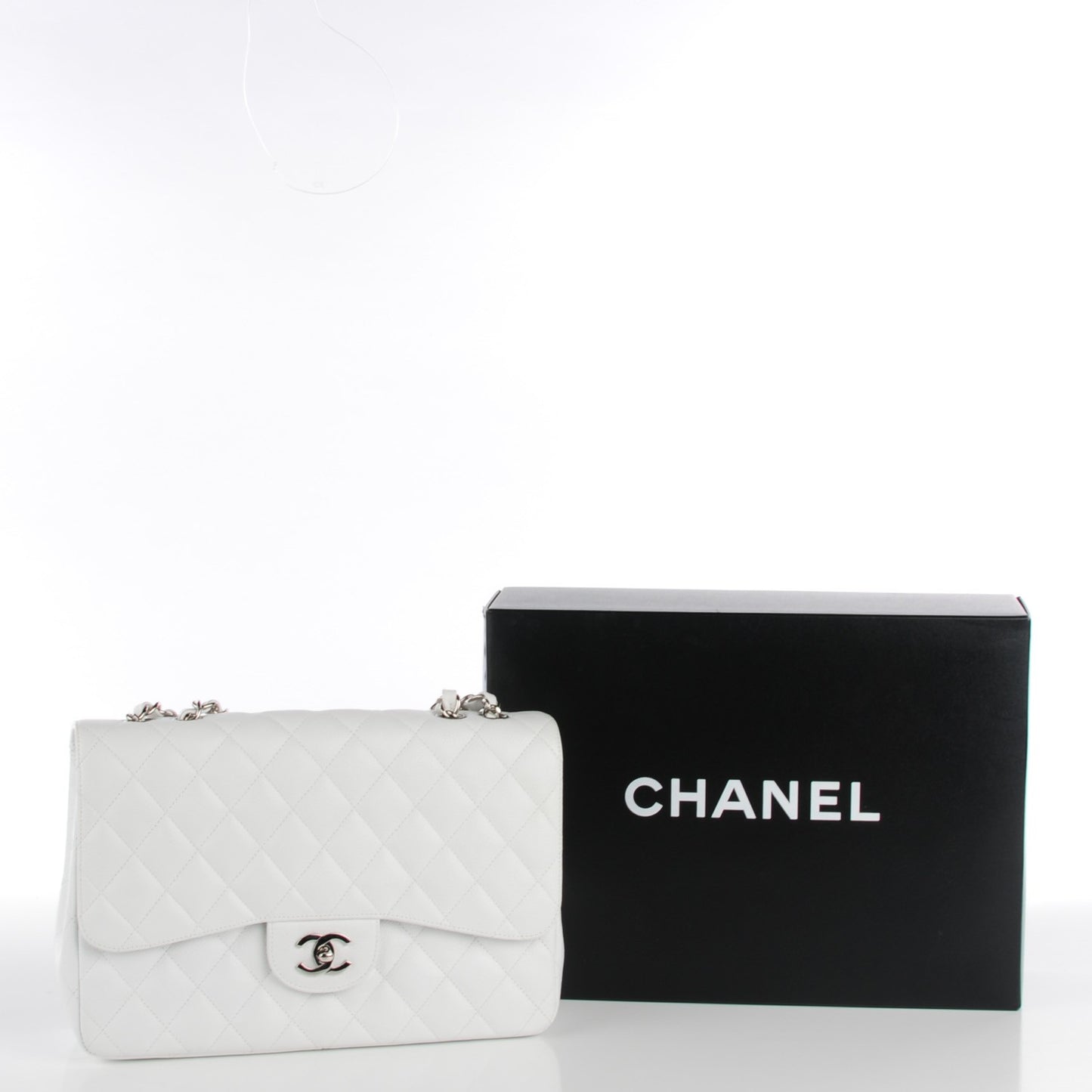 Caviar Quilted Jumbo Single Flap White
