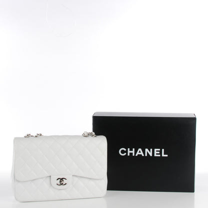 Chanel Caviar Quilted Jumbo Single Flap White 7 of 7