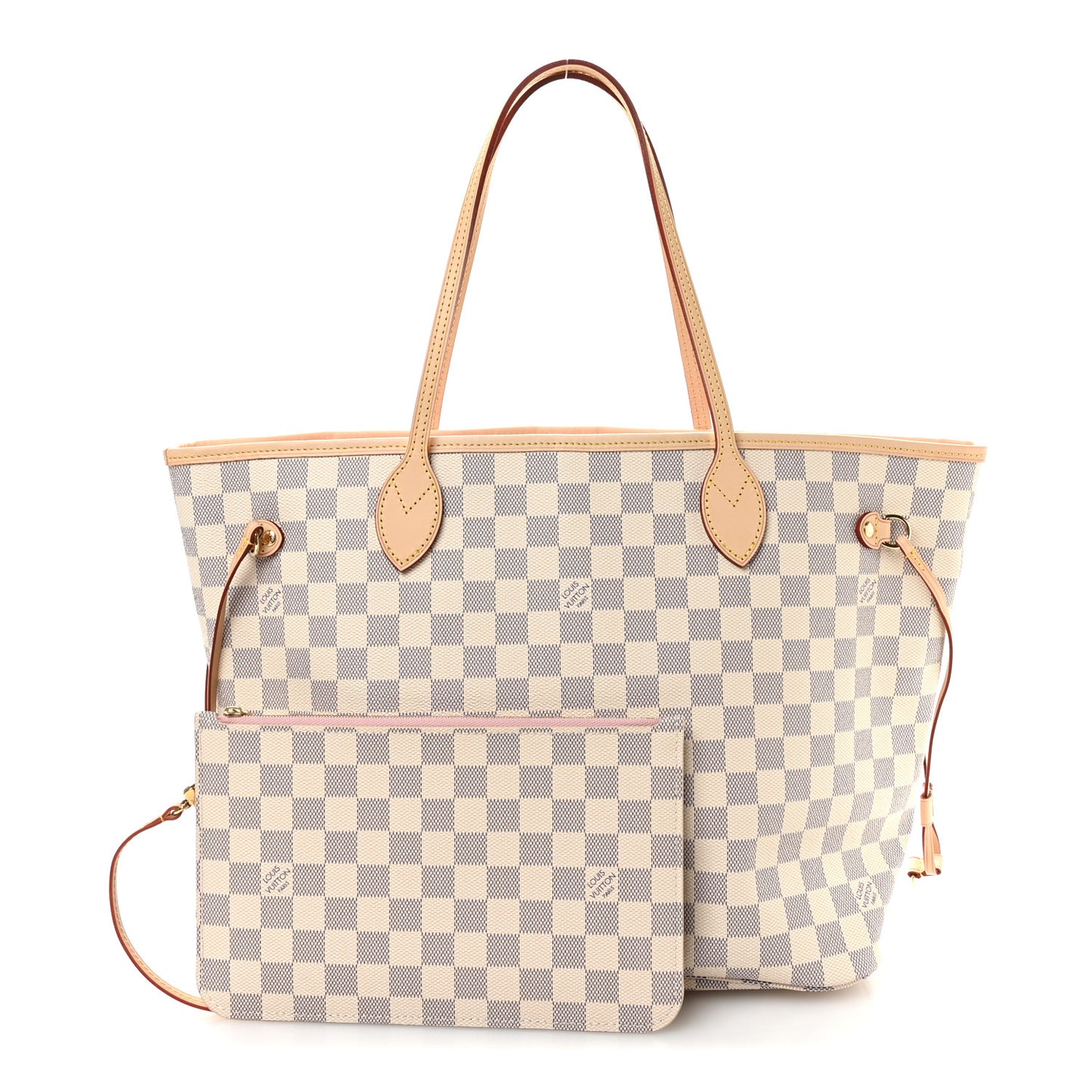 Damier Azur Neo Neverfull MM Rose Ballerine