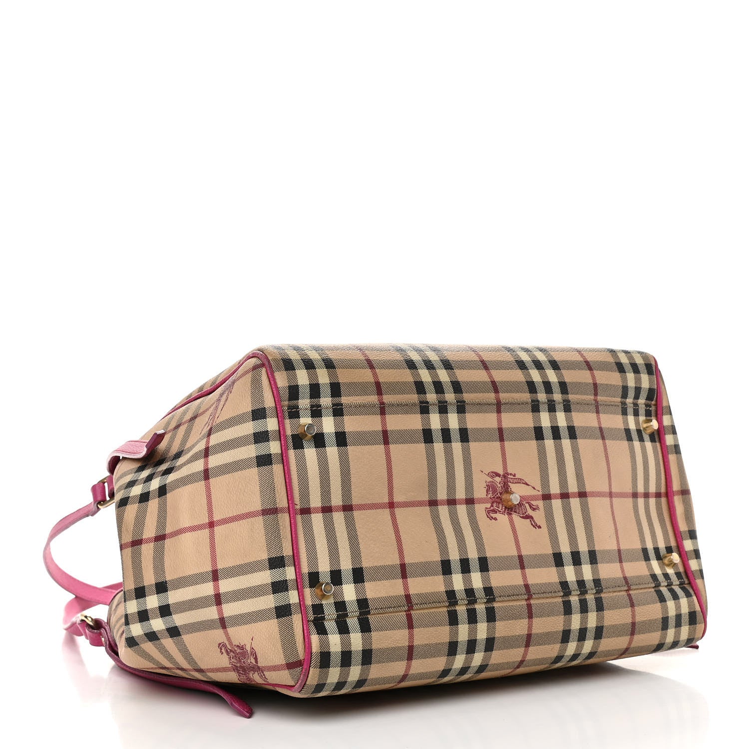 Burberry Haymarket Check Medium Canterbury Tote Bright Rhubarb Pink 3 of 14