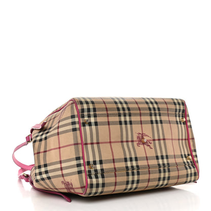 Burberry Haymarket Check Medium Canterbury Tote Bright Rhubarb Pink 3 of 14