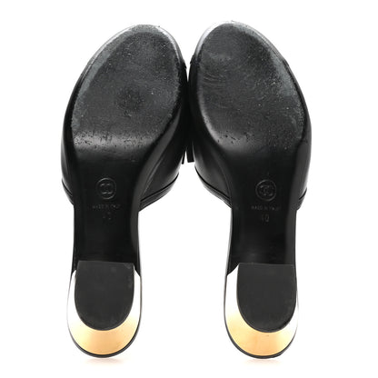 Chanel Lambskin Grosgrain Bow CC Mules 40 Black 11 of 16