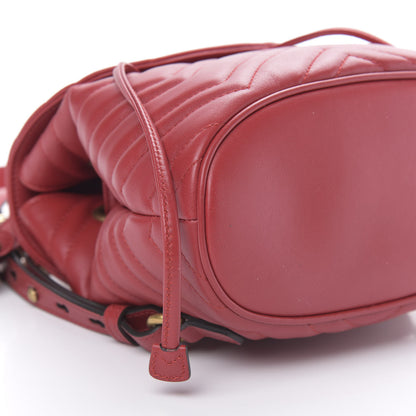 Gucci Calfskin Matelasse GG Marmont Flap Backpack Hibiscus Red 8 of 10