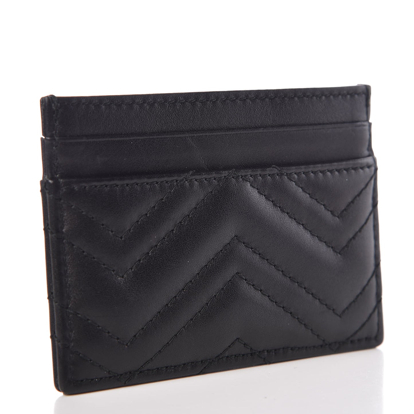 Calfskin Matelasse GG Marmont Card Holder Black