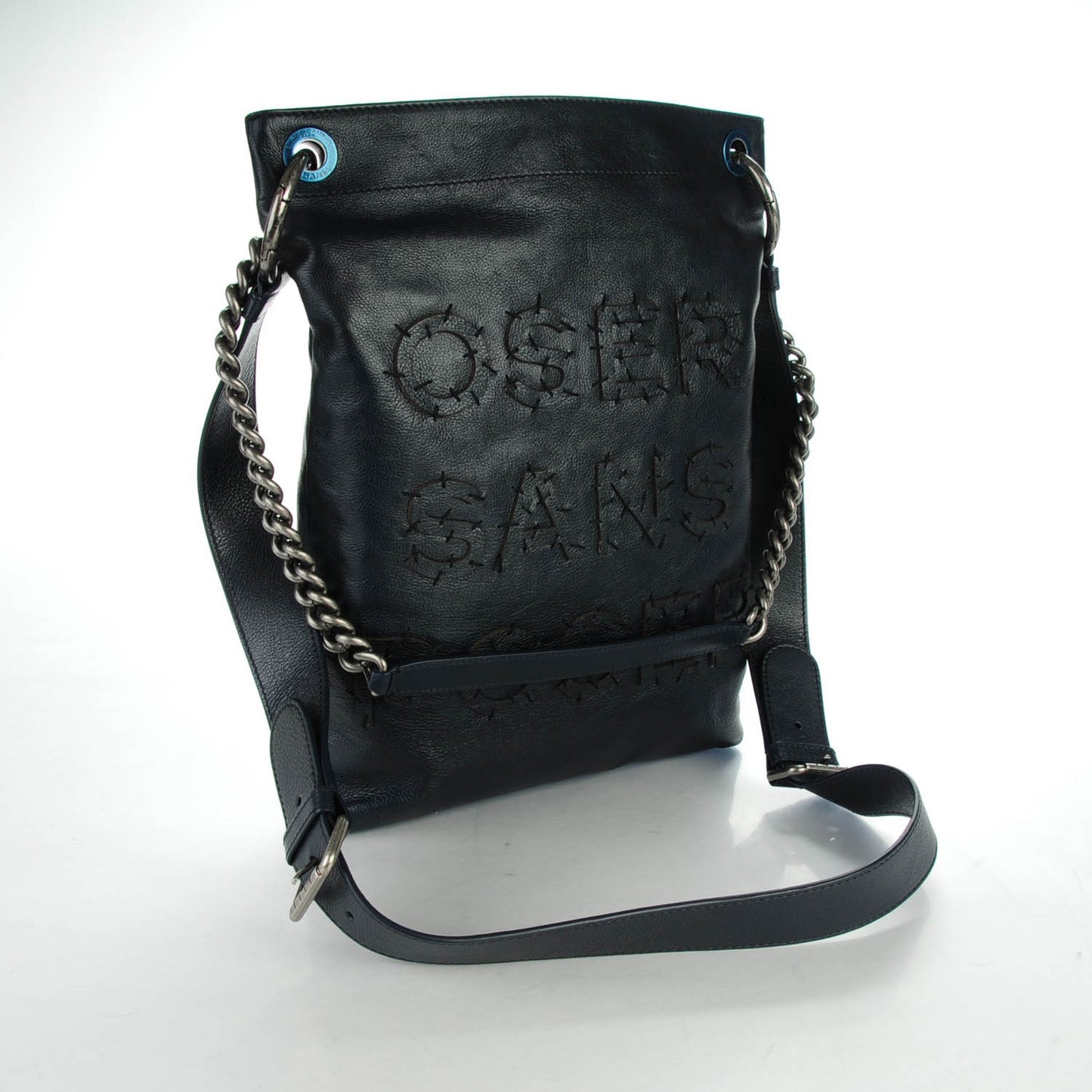 Calfskin Oser Sans Poser Messenger Dark Navy