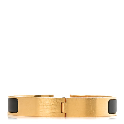 Hermes Matte Enamel Narrow Clic Clac HH Bracelet T6 Black 3 of 5