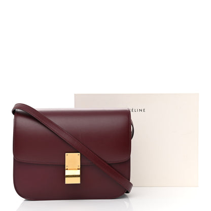 Celine Box Calfskin Medium Classic Box Flap Bag Burgundy 14 of 15