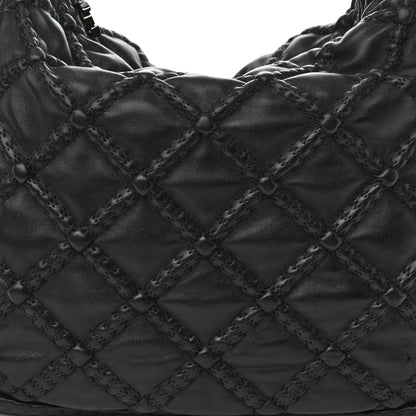 Chanel Quilted Lambskin Hidden Chain Hobo Black 8 of 10
