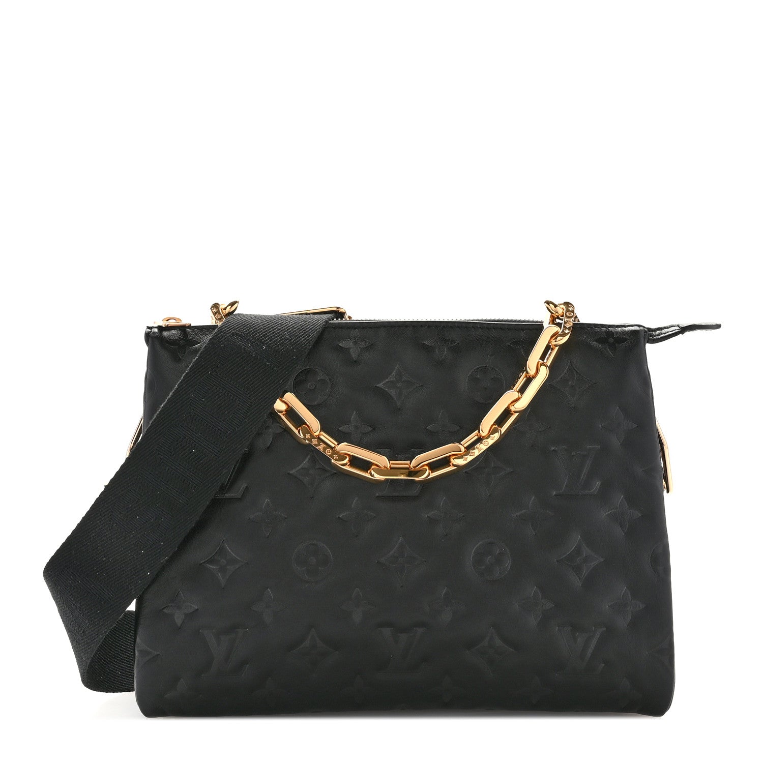 Louis Vuitton Lambskin Embossed Monogram Coussin PM Black 1 of 10